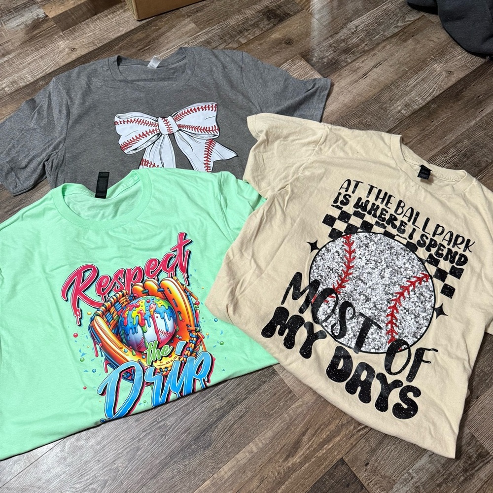 Women’s Baseball Graphic Tee Bundle- Medium
